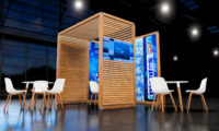 customized wood kiosk