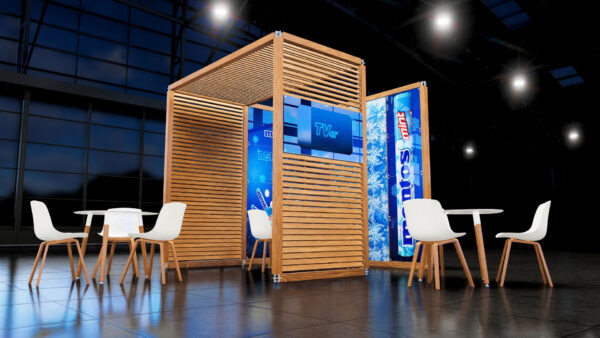customized wood kiosk