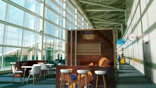 wood kiosk mall